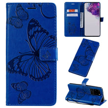 Load image into Gallery viewer, 3D Embossed Butterfly Wallet Flip Card Phone Case For SAMSUNG Galaxy S23Ultra