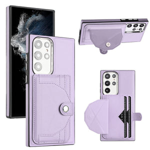 Rear Cover Type Leather Card Holster Phone Case For SAMSUNG Galaxy S22Ultra