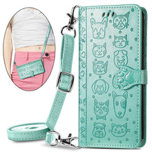 Load image into Gallery viewer, Cat Dog Cute Lanyard Wallet Leather Case For SAMSUNG Galaxy S22PLUS 5G