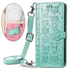 Load image into Gallery viewer, Cat Dog Cute Lanyard Wallet Leather Case For SAMSUNG Galaxy S22 5G