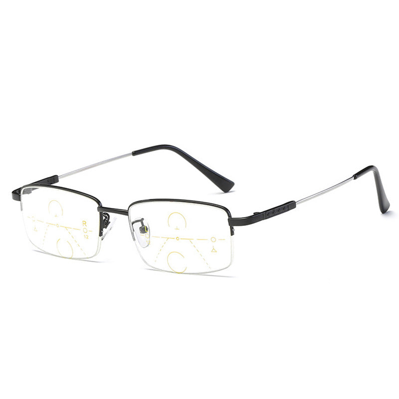 Titanium progressive far and near dual-use reading glasses-SE