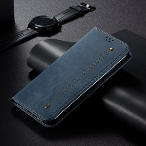 Canvas Denim Pattern Simple Card Phone Case For SAMSUNG Galaxy S21Plus