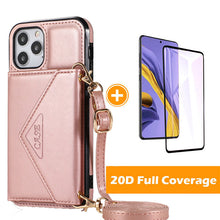 Load image into Gallery viewer, Triangle Crossbody Multifunctional Wallet Card Leather Case For iPhone 11 Series