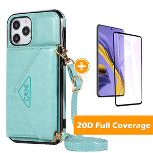 Triangle Crossbody Multifunctional Wallet Card Leather Case For iPhone 11 Series