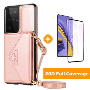 Samsung s21 Series triangle Cross Multi - function Wallet Card Cover