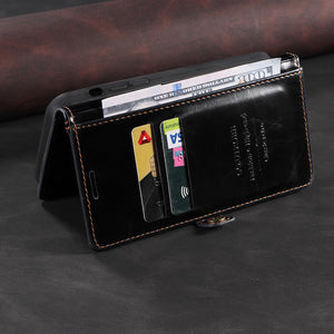 Anti-theft Brush Wallet Flip Phone Case For Samsung Galaxy Series