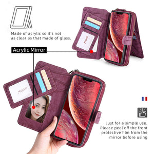 Multifunctional Zipper Wallet Detachable Card Case For SAMSUNG S21 Series