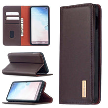Load image into Gallery viewer, Calfskin Leather Flip  Wallet Case For Samsung S Series