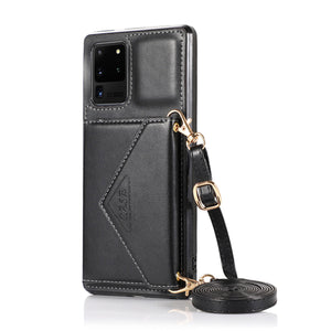 Triangle Crossbody Multifunctional Wallet Card Leather Case For Samsung S20 ULTRA