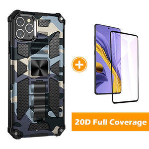 Camouflage Luxury Armor Shockproof Case With Kickstand For 12Pro Max