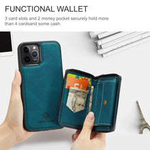 Load image into Gallery viewer, New Magnetic Separation Invisible Zipper Wallet Phone Case For iPhone 12 Series