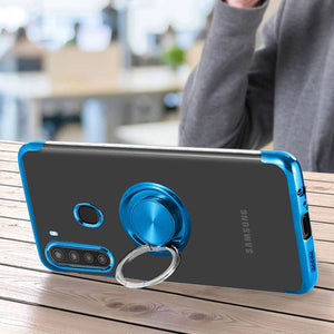 Porte-bague magnétique coloré transparent pour Samsung Galaxy A21