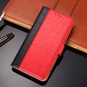 Ostrich Pattern Leather Wallet Flip Magnet Cover Case For LG K51/K51S