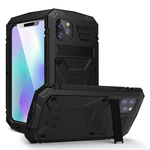 【For iPhone 11 series】Luxury Doom Armor Waterproof Metal Aluminum Kickstand Phone Case