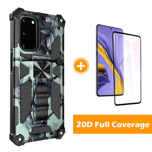 Camouflage Luxury Armor Shockproof Case With Kickstand For Samsung Galaxy S20