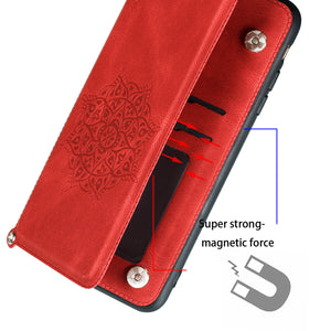 2021 Magnetic Holder Leather Wrist Strap Cover Case For Samsung