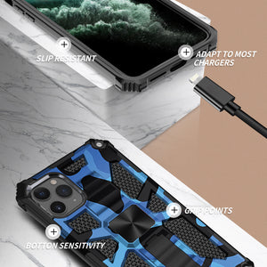 2022 Nouvelle armure de luxe antichoc avec béquille pour iPhone 11ProMax