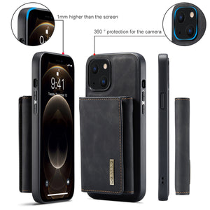 Two-in-one Magnetic Split Three-fold Wallet Phone Case For iPhone 13 Series