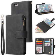 Load image into Gallery viewer, Soft Leather Zipper Wallet Flip Multi Card Slots Case For iPhone 6Plus/6S Plus