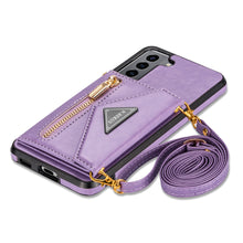 Load image into Gallery viewer, Triangle Crossbody Zipper Wallet Card Leather Case For Samsung Galaxy S21 5G