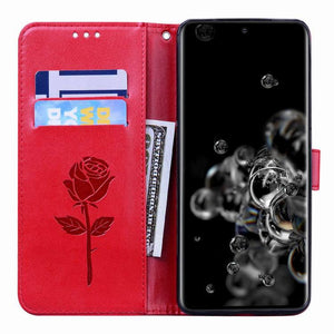 2021 Upgraded 3D Embossed Rose Wallet Phone Case For SAMSUNG S20ULTRA