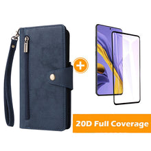 Load image into Gallery viewer, Rivet Buckle Zipper Wrist Strap Wallet Leather Case For Samsung Galaxy S22 5G