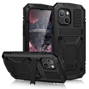 【For iPhone 13mini】Luxury Doom Armor Waterproof Metal Aluminum Kickstand Phone Case