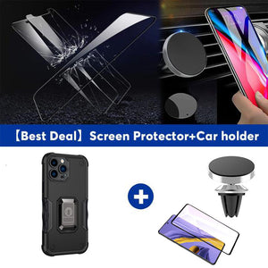 Contrast Color Ring Magnetic Holder Phone Case For iPhone 13ProMax