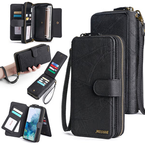 Multifunctional Zipper Wallet Detachable Card Case For SAMSUNG S21 Series