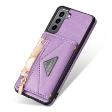 Load image into Gallery viewer, Triangle Crossbody Zipper Wallet Card Leather Case For Samsung Galaxy S22 5G