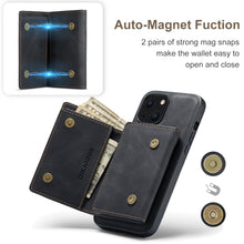 Load image into Gallery viewer, Two-in-one Magnetic Split Three-fold Wallet Phone Case For iPhone 13 Series