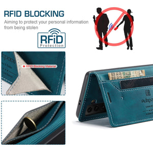 RFID Blocking Anti-theft Swipe Card Wallet Phone Case For SAMSUNG Galaxy S21 5G