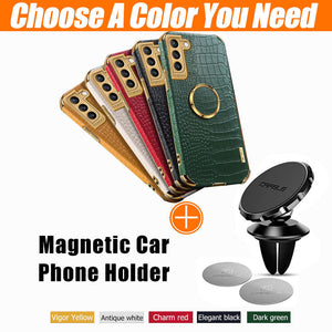 Colapachic Leather Magnetic Car Holder Phone Case For Samsung S22/S22PLUS