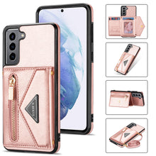 Load image into Gallery viewer, Triangle Crossbody Zipper Wallet Card Leather Case For Samsung Galaxy S22 5G
