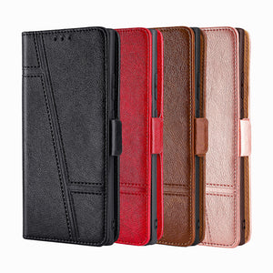 Trapezoidal Side Buckle Soft Leather Wallet case For Samsung Galaxy S10/S10PLUS/S10E/S10Lite