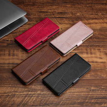 Charger l&#39;image dans la galerie, Trapezoidal Side Buckle Soft Leather Wallet cas Pour Samsung Galaxy Note8