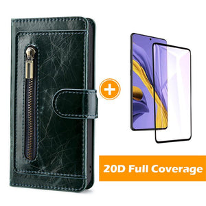 Luxury Zipper Texture Leather Crack Wallet Case For SAMSUNG Galaxy Note10+
