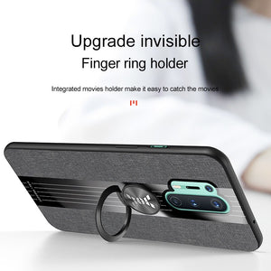 Fashion Luxury Fabric Protect Cases With Magnetic Finger Ring Holder For OnePlus