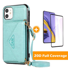 Load image into Gallery viewer, Triangle Crossbody Multifunctional Wallet Card Leather Case For iPhone 12mini
