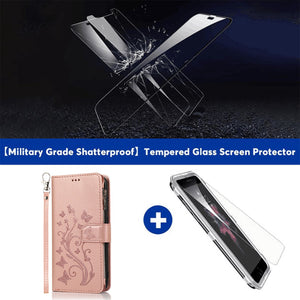 Fermeture à glissière de luxe Portefeuille en cuir Flip Multi Carte fentes Boîtier de couverture pour iPhone 6/6S
