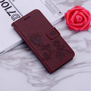 2021 mise à jour 3D Relief Rose Wallet Case Samsung A01