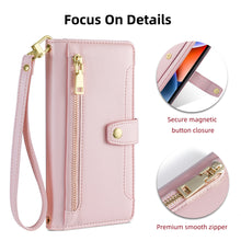 Load image into Gallery viewer, Portable Flip Zipper Strap Wallet Phone Case For iPhone