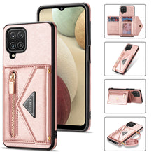 Load image into Gallery viewer, Triangle Crossbody Zipper Wallet Card Leather Case For Samsung Galaxy A12