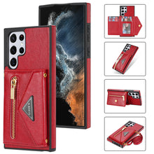 Load image into Gallery viewer, Triangle Crossbody Zipper Wallet Card Leather Case For Samsung Galaxy S23Ultra