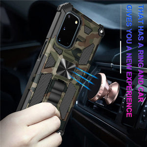 Camouflage Luxury Armor Shockproof Case With Kickstand For Samsung Galaxy S20