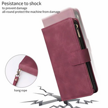 Load image into Gallery viewer, Soft Leather Zipper Wallet Flip Multi Card Slots Case For iPhone 11