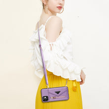 Load image into Gallery viewer, Triangle Crossbody Zipper Wallet Card Leather Case For iPhone 12