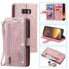 Load image into Gallery viewer, 【2021 New】Nine Card Zipper Retro Leather Wallet Phone Case For Samsung S8