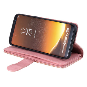 [2021 nouveau] Samsung s8 9 - clip zip zip Vintage portefeuille case