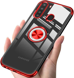 Porte-bague magnétique coloré transparent pour Samsung Galaxy A21